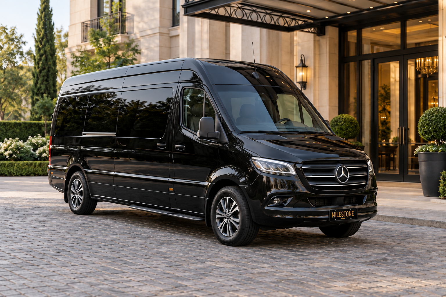 Illustrative photo of a black Mercedes-Benz Sprinter